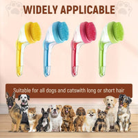 Dog Bath Brush, 2 in 1 Pet Grooming Bath Massage Brush with Soap and Shampoo Dispenser Soft Silicone Bristle Dog Scrubber for Long Short Haired Dogs Cats Shower-Yellow - imagen 6