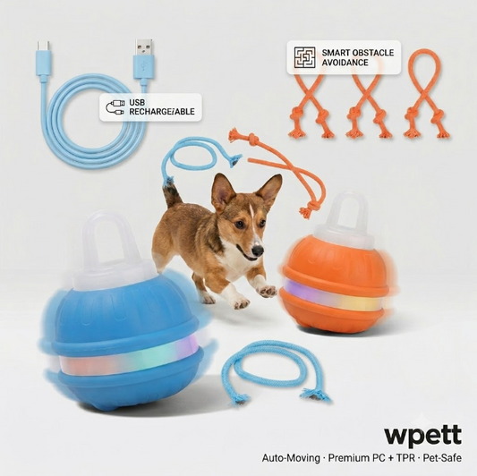 Interactive Rolling Ball Toy for Cats & Dogs —  Auto-Moving, USB Rechargeable, 3 Play Modes