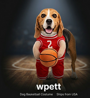 2025 New Dog Halloween Costumes, Dog Basketball Costume with Ball, Halloween Costumes with Basketball, Costume for Small Medium Large Dogs (1*RED, Small) - imagen 1