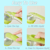 Dog Bath Brush, 2 in 1 Pet Grooming Bath Massage Brush with Soap and Shampoo Dispenser Soft Silicone Bristle Dog Scrubber for Long Short Haired Dogs Cats Shower-Yellow - imagen 5