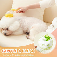Dog Bath Brush, 2 in 1 Pet Grooming Bath Massage Brush with Soap and Shampoo Dispenser Soft Silicone Bristle Dog Scrubber for Long Short Haired Dogs Cats Shower-Yellow - imagen 3